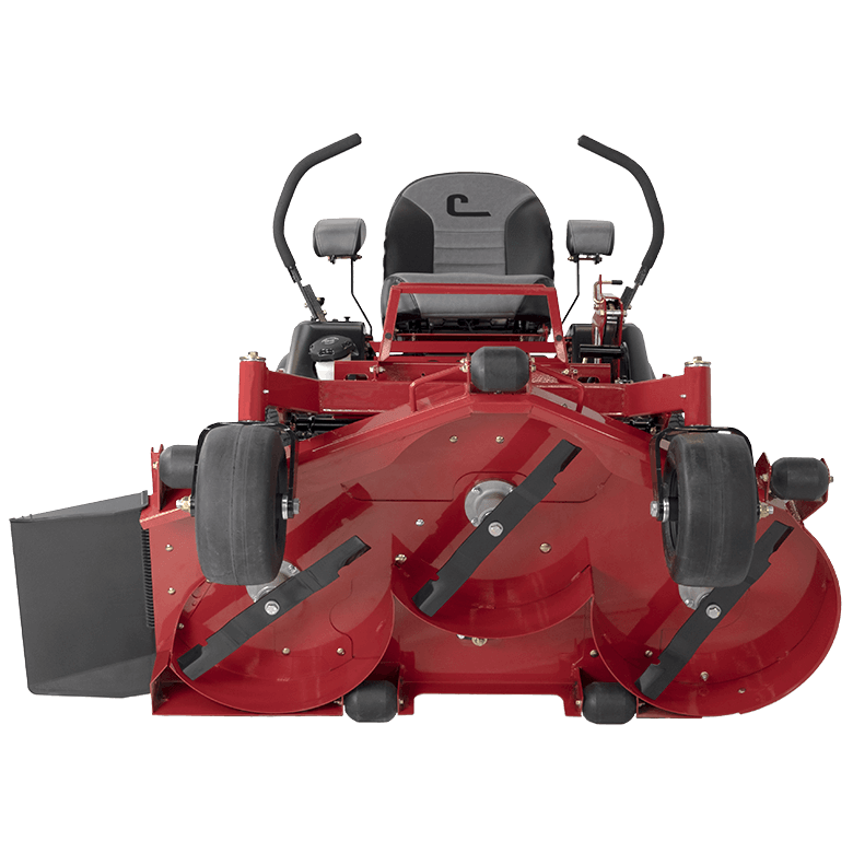 Country Clipper XLT residential grade zero-turn mower with stand-up deck and twin lever steering.