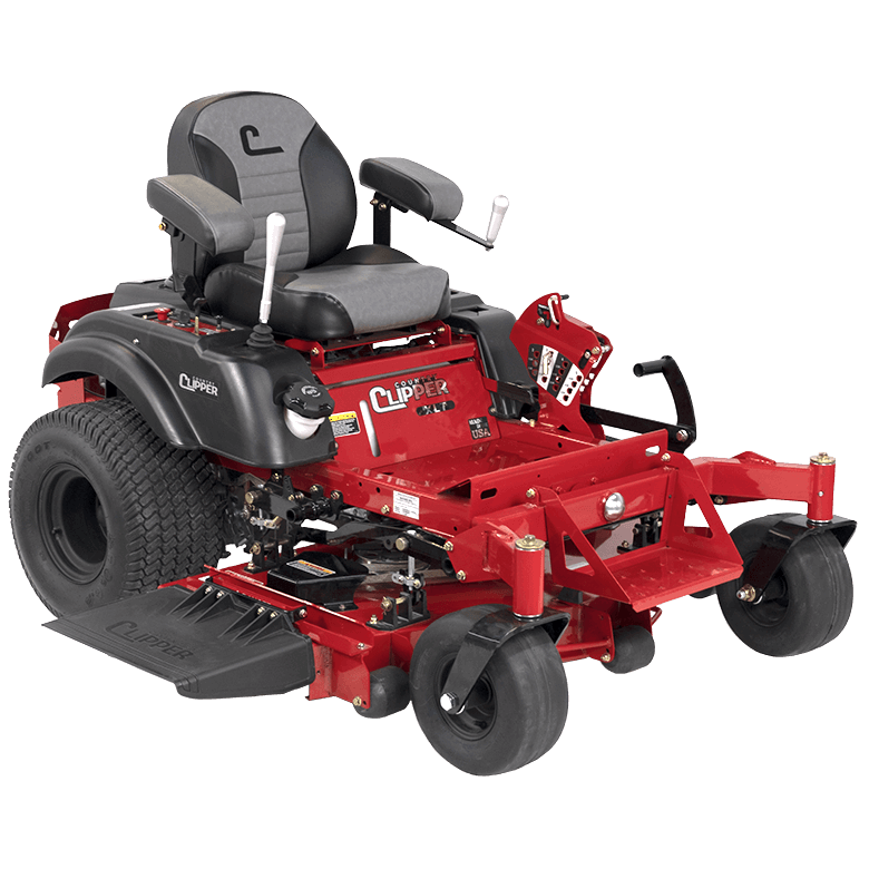 Country Clipper XLT residential grade zero-turn mower with joystick steering.