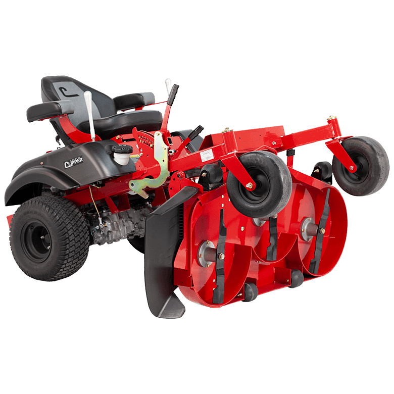 Country Clipper Avenue residential grade zero-turn mower with stand-up deck and joystick steering.
