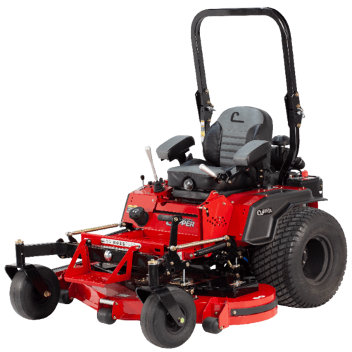 Country Clipper Boss XL commercial grade zero-turn mower with joystick steering.