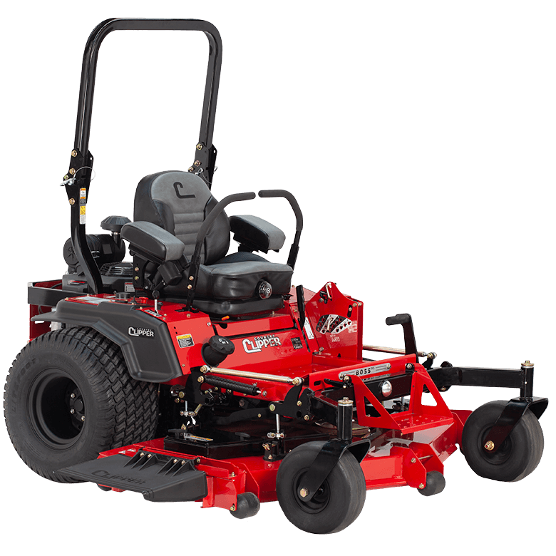 Country Clipper Boss XL commercial grade zero-turn mower with twin lever steering.