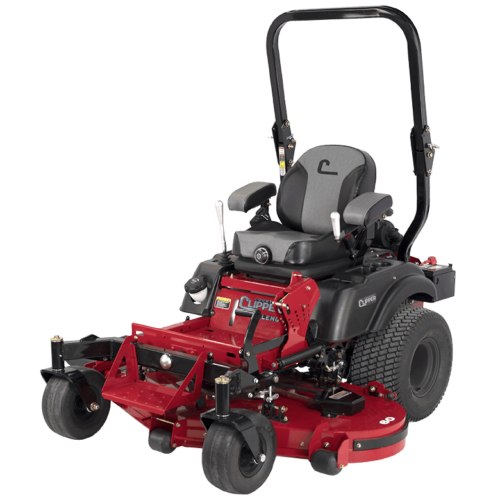 Country Clipper Challenger commercial grade zero-turn mower with joystick steering.