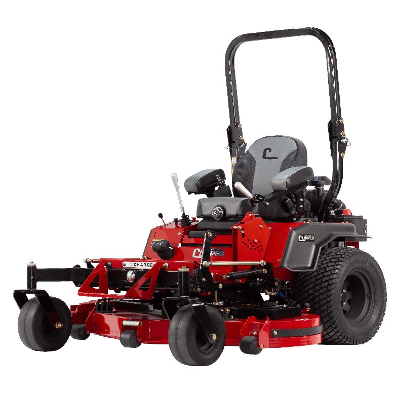 Country Clipper Charger commercial grade zero-turn mower with joystick steering.