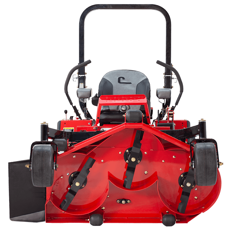 Country Clipper Charger commercial grade zero-turn mower with stand-up deck and joystick steering.